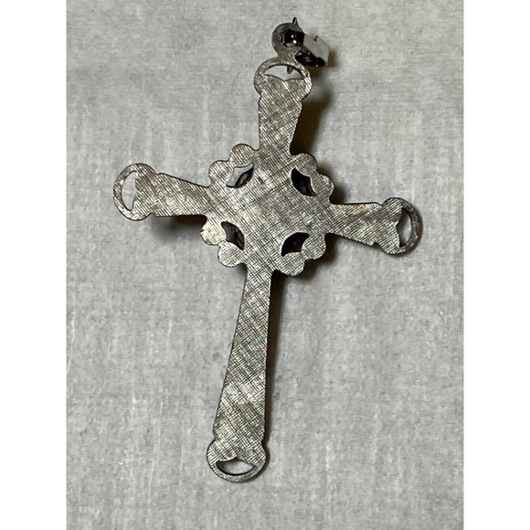 Christian Cross Pendant for Necklace with Center Stone - Picture 5 of 7